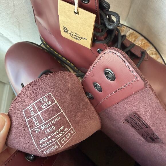 Dr. Martens 1490 Oxblood Smooth Leather 10-Eye Boots US 16 | Punk Icon | NWT Y2K - Picture 6 of 16